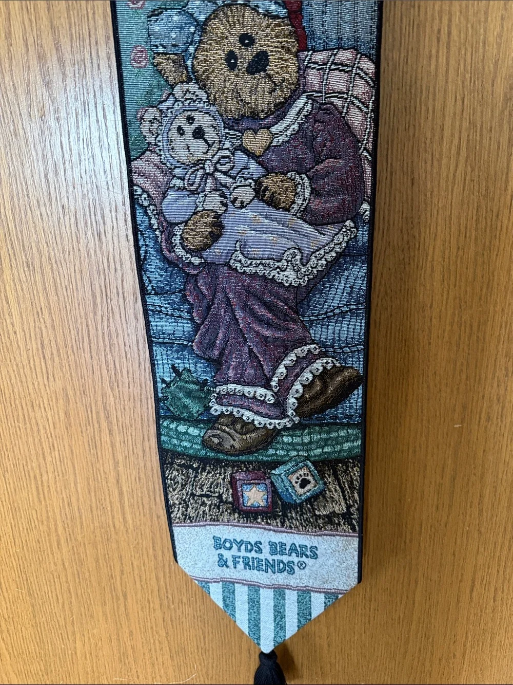 Boyds Bears Teal, Brown, Cream Tapestry Banner